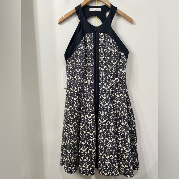 Robert Rodriquez Halter/ Sleeveless Dress Front zippered in Black/ Cream size 6 - Picture 2 of 13